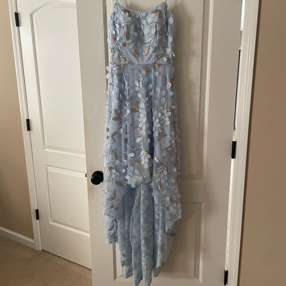 Elegant Blue Floral Gown